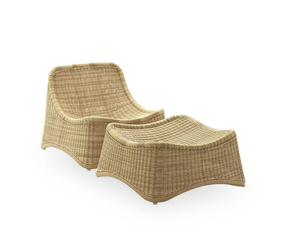 CHILL EXTERIOR - Alu-Rattan and ArtFibre garden armchair with footstool _ Sika Design